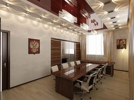 Натяжные потолки в офисе стоимость от производителя Ремонтофф. Натяжные потолки в Томске под ключ.